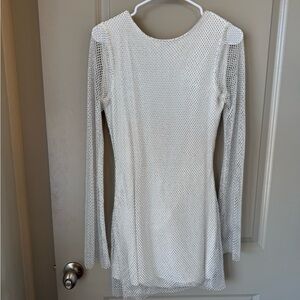 12th Tribe White Rhinestone Mesh Mini